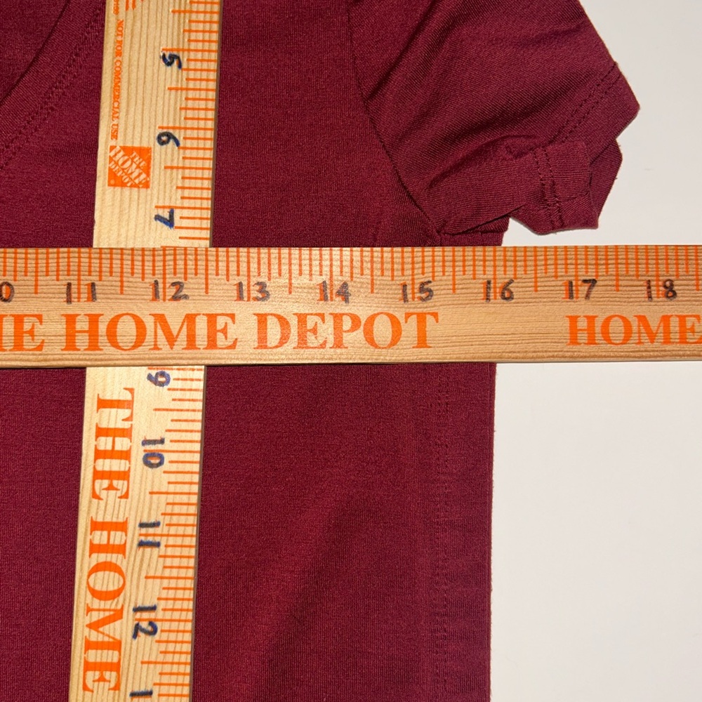 Athleta womens Essence Vital Tee maroon short sleeve scoop neck‎ vneck size XXS - Picture 7 of 7
